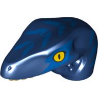 Visuel indicatif Rebrickable de Partie du corps animal, dinosaure, tête de rapace aux yeux jaunes, rayures bleues (Animal Body Part, Dinosaur, Raptor Head with Yellow Eyes, Blue Stripes)