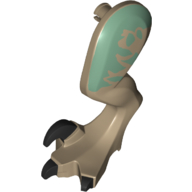 Visuel indicatif Rebrickable de Partie du corps animal, dinosaure, jambe de rapace, gauche, avec connecteur, motif imprimé azur moyen (Animal Body Part, Dinosaur, Raptor Leg, Left, with Pin, Medium Azure Print)