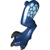 Visuel indicatif Rebrickable de Partie du corps animal, dinosaure, jambe de rapace, gauche avec des griffes noires, marquages bleus en métal motif imprimé (Animal Body Part, Dinosaur, Raptor Leg, Left with Black Claws, Metal Blue Markings Print)