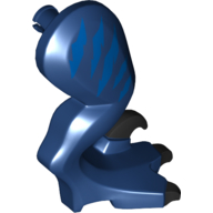 Visuel indicatif Rebrickable de Partie du corps animal, dinosaure, jambe de rapace, à droite, avec connecteur, griffes noires, rayures bleues (Animal Body Part, Dinosaur, Raptor Leg, Right, with Pin, Black Claws, Blue Stripes)