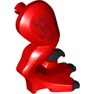 Visuel indicatif Rebrickable de Partie du corps animal, jambe de dragon, à droite, avec connecteur, griffes noires et écailles rouge foncé motif imprimé (Animal Body Part, Dragon Leg, Right, with Pin, Black Claws and Dark Red Scales Print)