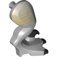 Visuel indicatif Rebrickable de Partie du corps animal, dinosaure, jambe de rapace, à droite, avec connecteur, griffes noires, rayures beige (Animal Body Part, Dinosaur, Raptor Leg, Right, with Pin, Black Claws, Tan Stripes)