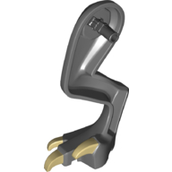 Visuel indicatif Rebrickable de Partie du corps animal, Dinosaure, Jambe de rapace, Droite, avec connecteur, Griffes beige (Animal Body Part, Dinosaur, Raptor Leg, Right, with Pin, Tan Claws)