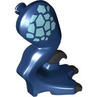 Visuel indicatif Rebrickable de Partie du corps animal, dinosaure, jambe de raptor, droite avec griffes noires, motif imprimé Marquages bleu métal (Animal Body Part, Dinosaur, Raptor Leg, Right with Black Claws, Metal Blue Markings Print)
