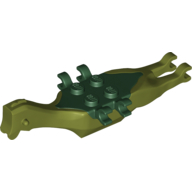Visuel indicatif Rebrickable de Partie du corps animal, dinosaure, corps ptéranodon, 4 tenons, 6 attaches avec dessus vert foncé (Animal Body Part, Dinosaur, Pteranodon Body, 4 Studs, 6 Clips with Dark Green Top)