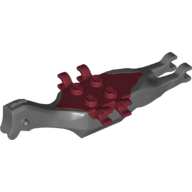 Visuel indicatif Rebrickable de Partie du corps d'animal, Dinosaure, Corps de ptéranodon, 4 tenons, 6 attaches avec le dessus rouge foncé (Animal Body Part, Dinosaur, Pteranodon Body, 4 Studs, 6 Clips with Dark Red Top)