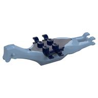 Visuel indicatif Rebrickable de Partie du corps animal, dinosaure, corps ptéranodon, 4 tenons, 6 attaches avec haut bleu foncé (Animal Body Part, Dinosaur, Pteranodon Body, 4 Studs, 6 Clips with Dark Blue Top)