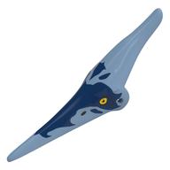 Visuel indicatif Rebrickable de Partie du corps animal, Dinosaure, Tête de ptéranodon avec yeux et rayures bleu foncé (Animal Body Part, Dinosaur, Pteranodon Head with Eyes and Dark Blue Stripes Print)