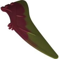 Visuel indicatif Rebrickable de Partie du corps animal, Dinosaure, Aile de ptéranodon, Gauche avec bord vert olive marbré (Animal Body Part, Dinosaur, Pteranodon Wing, Left with Marbled Olive Green Edge)
