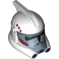 Casque arc clone trooper avec motif imprimé rouge foncé et gris bleuté foncé (Helmet ARC Clone Trooper with Dark Red and Dark Bluish Gray Print)