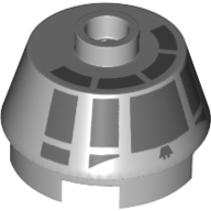 Visuel indicatif Rebrickable de Brique ronde 2 x 2 cône tronqué avec motif imprimé faucon cockpit gris foncé (Brick Round 2 x 2 Truncated Cone with Dark Bluish Gray Millennium Falcon Cockpit Print)