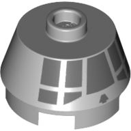 Visuel indicatif Rebrickable de Brique ronde 2 x 2 cône tronqué avec motif imprimé faucon cockpit gris foncé (Brick Round 2 x 2 Truncated Cone with Dark Bluish Gray Millennium Falcon Cockpit Print)