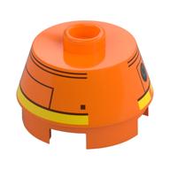 Brique ronde 2 x 2 cône tronqué avec motif imprimé droïde jaune (Chopper / C1-10P) (Brick Round 2 x 2 Truncated Cone with Yellow Droid Print (Chopper / C1-10P))