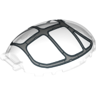 Visuel indicatif Rebrickable de Pare-brise 8 x 6 x 2 1/3 baldaquin avec poignée avec cadre en argent, 6 fenêtres motif imprimé (Windscreen 8 x 6 x 2 1/3 Bubble Canopy with Handle with Silver Frame, 6 Windows Print)