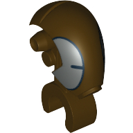 Tête de minifigurine spéciale, mécanique avec motif imprimé gris bleuté foncé et noir (fa-4 pilote droïde) (Minifig Head Special, Mechanical with Dark Bluish Gray and Black Print (FA-4 Pilot Droid))