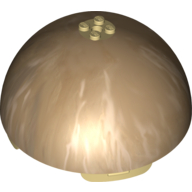 Visuel indicatif Rebrickable de Hémisphère dôme 11 x 11 avec 2 x 2 tenons sur le dessus et motif imprimé beige marbré (Dome Hemisphere 11 x 11 with 2 x 2 Studs on Top and Marbled Tan Bespin Print)