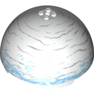 Visuel indicatif Rebrickable de Dôme hémisphère 11 x 11 avec 2 x 2 tenons sur le dessus et Hoth blanc / bleu moyen / lumière motif imprimé planète gris bleuté (Dome Hemisphere 11 x 11 with 2 x 2 Studs on Top and Hoth White / Medium Blue / Light Bluish Gray Planet Print)