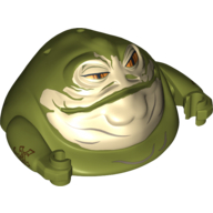 Visuel indicatif Rebrickable de Haut du corps, Jabba la hutte avec le visage beige imprimé [assemblage complet avec les bras] (Upper Body, Jabba the Hutt with Tan Face Print [Complete Assembly with Arms])