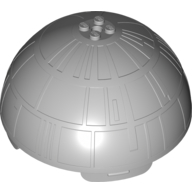 Visuel indicatif Rebrickable de Dôme hémisphère 11 x 11 avec 2 x 2 tenons sur le dessus, moitié étoile de la mort (Dome Hemisphere 11 x 11 with 2 x 2 Studs on Top, Death Star Half)