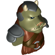 Tête de minifigurine Spécial, Gamorréen avec armure et motif imprimé ceinture (Minifig Head Special, Gamorrean with Armor and Belt Print)