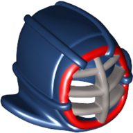 Masque, Kendo, argent plat et gril rouge (Mask, Kendo, Flat Silver and Red Grill)