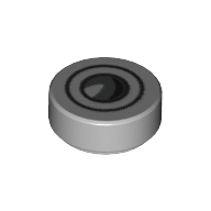 Tuile ronde 1 x 1 avec motif imprimé phare (Tile Round 1 x 1 with Headlight Print)