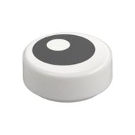 Carreau rond 1 x 1 avec motif imprimé œil noir offset (Tile Round 1 x 1 with Offset Black Eye Print)