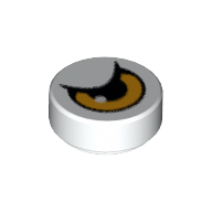 Visuel indicatif Rebrickable de Tuile ronde 1 x 1 avec motif imprimé œil à capuchon (Tile Round 1 x 1 with Hooded Eye Print)