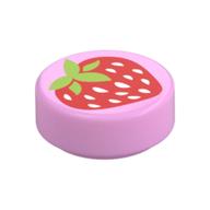 Visuel indicatif Rebrickable de Tuile ronde 1 x 1 avec motif imprimé fraise (Tile Round 1 x 1 with Strawberry Print)