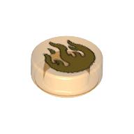 Tuile ronde 1 x 1 avec motif imprimé Flamme (Tile Round 1 x 1 with Flame Print)
