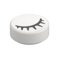 Visuel indicatif Rebrickable de Tuile ronde 1 x 1 avec œil noir fermé avec motif imprimé cils (Tile Round 1 x 1 with Black Eye Closed with Eyelashes Print)