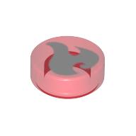 Visuel indicatif Rebrickable de Tuile ronde 1 x 1 avec motif imprimé d'icône de puissance de feu (Tile Round 1 x 1 with Fire Power Icon Print)