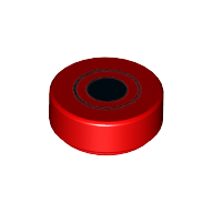 Visuel indicatif Rebrickable de Tuile ronde 1 x 1 avec motif imprimé noir et cercle (Tile Round 1 x 1 with Black Dot and Circle Print)