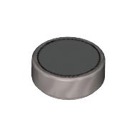 Visuel indicatif Rebrickable de Tuile ronde 1 x 1 avec motif imprimé cercle d'argent (Tile Round 1 x 1 with Silver Circle Print)