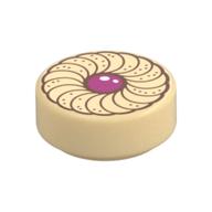 Visuel indicatif Rebrickable de Tuile ronde 1 x 1 avec confiture au centre cookie motif imprimé (Tile Round 1 x 1 with Jam in Center Cookie Print)