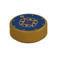 Visuel indicatif Rebrickable de Tuile ronde 1 x 1 avec motif imprimé boussole (Tile Round 1 x 1 with Compass Print)