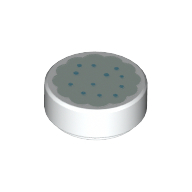 Visuel indicatif Rebrickable de Tuile ronde 1 x 1 avec biscuit avec léger glaçage vert d’eau imprimé (Tile Round 1 x 1 with Cookie with Light Aqua Frosting Print)