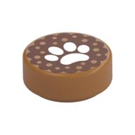 Visuel indicatif Rebrickable de Tuile ronde 1 x 1 avec motif imprimé Animal Track (Tile Round 1 x 1 with Animal Track Print)