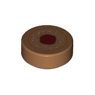 Visuel indicatif Rebrickable de Tuile ronde 1 x 1 avec motif imprimé Cercle et Blob rouge foncé (Tile Round 1 x 1 with Circle and Dark Red Blob Print)