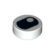 Visuel indicatif Rebrickable de Tuile ronde 1 x 1 avec oeillets, côté supérieur Motif imprimé Pupillaire (Tile Round 1 x 1 with Squinted Eye, Top Side Pupil Print)