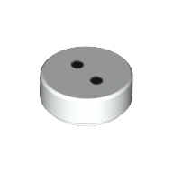 Tuile ronde 1 x 1 avec 2 petits cercles noirs (Tile Round 1 x 1 with 2 Small Black Circles)