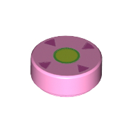 Visuel indicatif Rebrickable de Tuile ronde 1 x 1 avec Triangles et motif imprimé cercle (Tile Round 1 x 1 with Triangles and Circle Print)