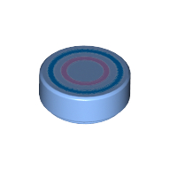 Visuel indicatif Rebrickable de Tuile ronde 1 x 1 avec motif imprimé Cercles concentriques (Tile Round 1 x 1 with Concentric Circles Print)