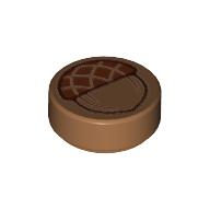 Visuel indicatif Rebrickable de Tuile ronde 1 x 1 avec motif imprimé Gland brun rougeâtre (Tile Round 1 x 1 with Reddish Brown Acorn Print)