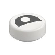 Visuel indicatif Rebrickable de Carreau rond 1 x 1 avec œil noir courbé avec pupille centrale partiellement fermé imprimé (Tile Round 1 x 1 with Curved Black Eye with Central Pupil Partially Closed Print)