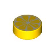 Visuel indicatif Rebrickable de Tuile ronde 1 x 1 avec motif imprimé de tranche de citron (Tile Round 1 x 1 with Lemon Slice Print)