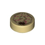 Visuel indicatif Rebrickable de Tuile ronde 1 x 1 avec motif imprimé Nautilus/Ammonite pixellisé (Tile Round 1 x 1 with Pixelated Nautilus/Ammonite Print)