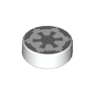 Visuel indicatif Rebrickable de Tuile ronde 1 x 1 avec logo impérial imprimé (Tile Round 1 x 1 with Imperial Logo Print)