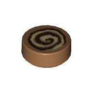 Visuel indicatif Rebrickable de Tuile ronde 1 x 1 avec motif imprimé rouleau de cannelle (Tile Round 1 x 1 with Cinnamon Roll Print)