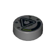 Visuel indicatif Rebrickable de Tuile ronde 1 x 1 avec jauge, avertissement inflammable (Tile Round 1 x 1 with Gauge, Flammable Warning)